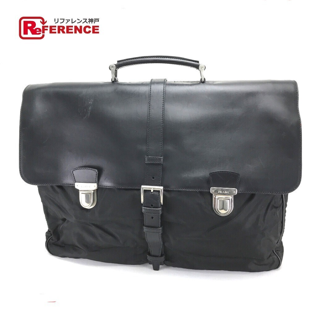 PRADA Bag Business Handbag Leather Black